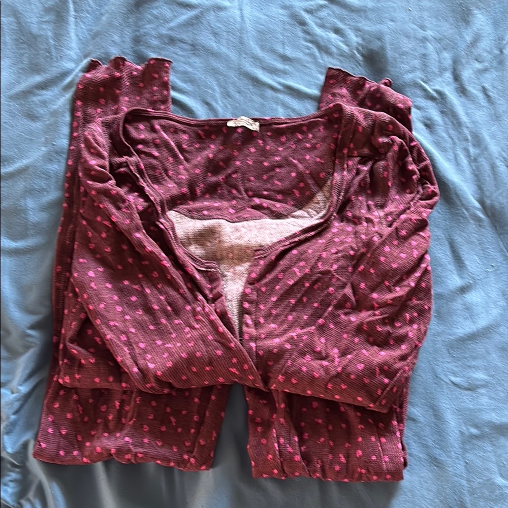 Free People Pink Lace Pajama Set